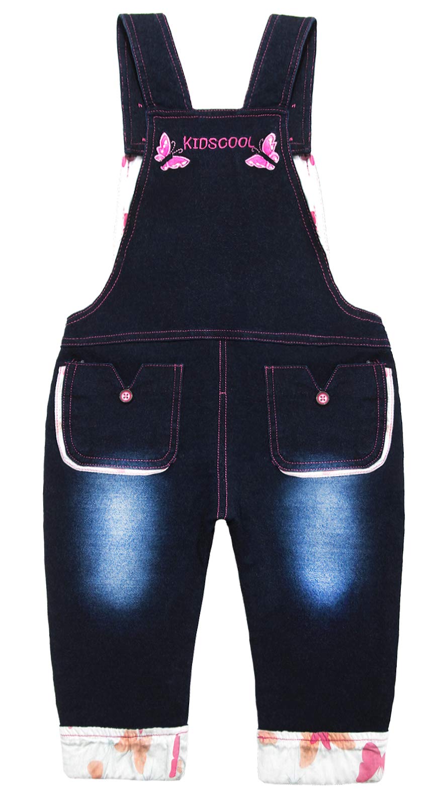 KIDSCOOL SPACE Salopette di Jeans Lavorata a Maglia Morbida in Cotone 3D per Bambini