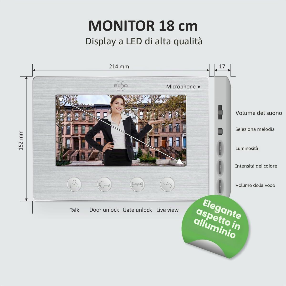Elro DV4000 Videocitofono │ Telecamera 1080P Full HD con Visione Notturna │ Cavo a 4 Fili │ 16 Suonerie