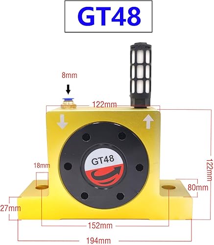 Miniatura 2 de G 38" vibradores neumáticos de turbina de aire vibradores silenciosos de oro industrial para tolva GT48 de oro con silenciador libre