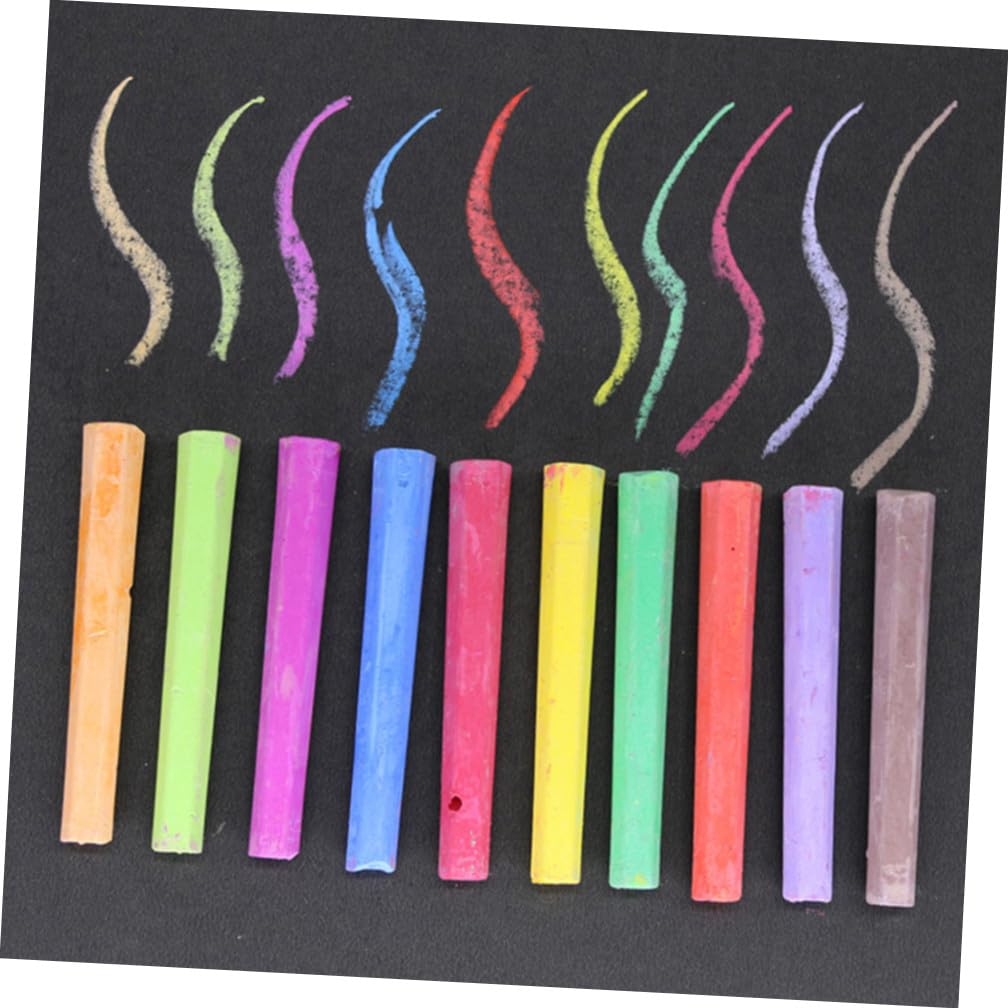 Housoutil Craies Colorées sans Poussière Écriture Lisse en Gypse 3 Boîtes Hexagonales pour Tableau Noir pour École et Maison