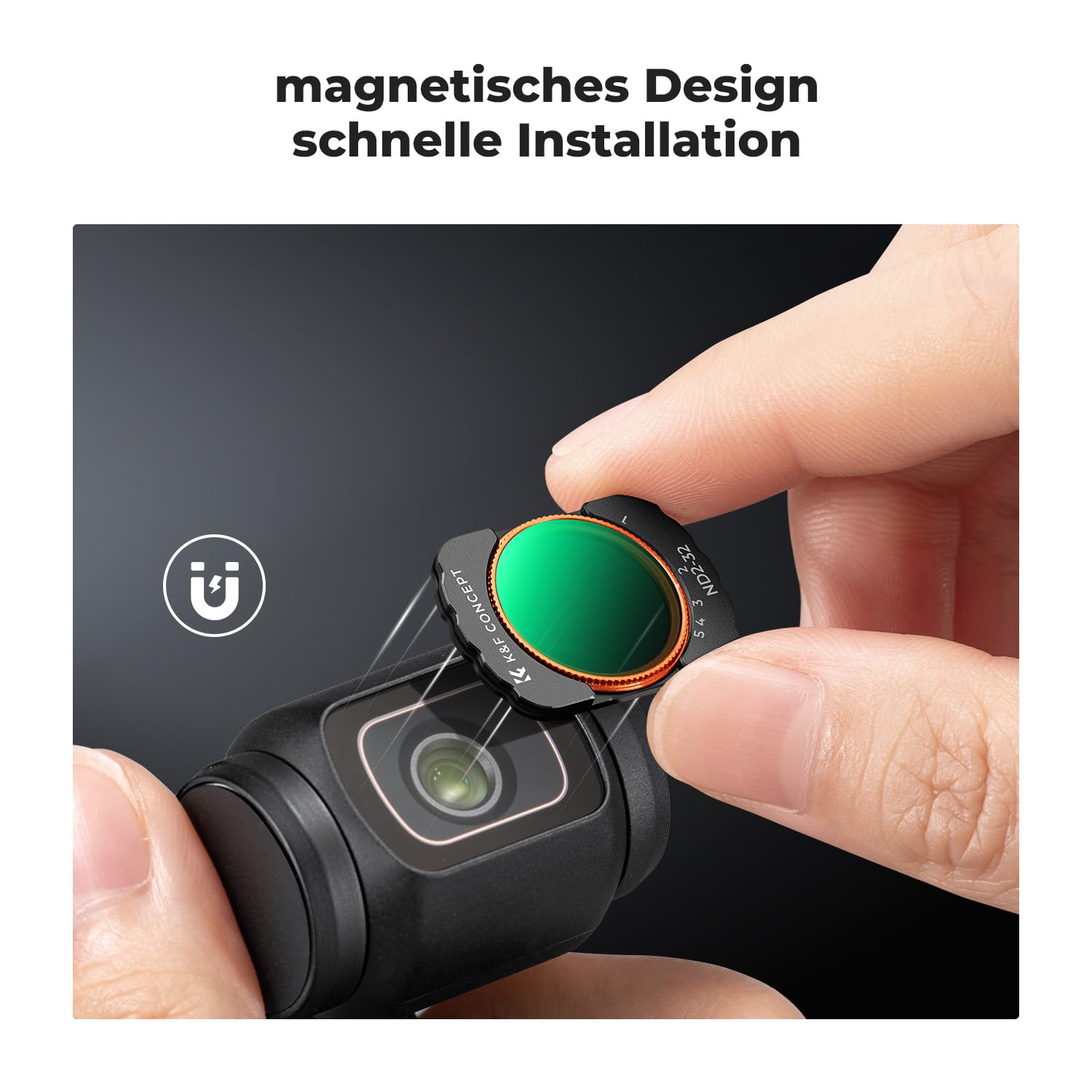 K&F CONCEPT FSD05 Filterset kompatibel mit DJI OSMO Pocket 4/3, CPL Filter,ND2-32 ND Filter, magnetisches Black-Mist 1/4 Filter, Osmo Pocket 3 Zubehör, Osmo Pocket 4 Zubehör(Aluminiumrahmen)