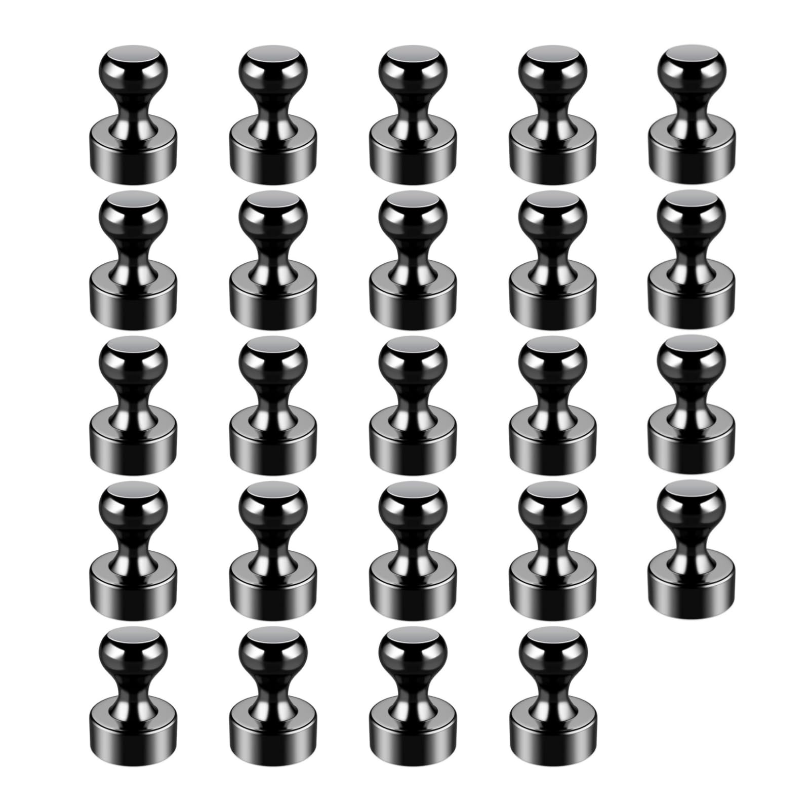 HRLORK Fridge Magnets 24 Pack 12 x 16 mm Small Magnets Cone Strong Magnetic with Box for Office White Board School Fridge Notice Board（Black）