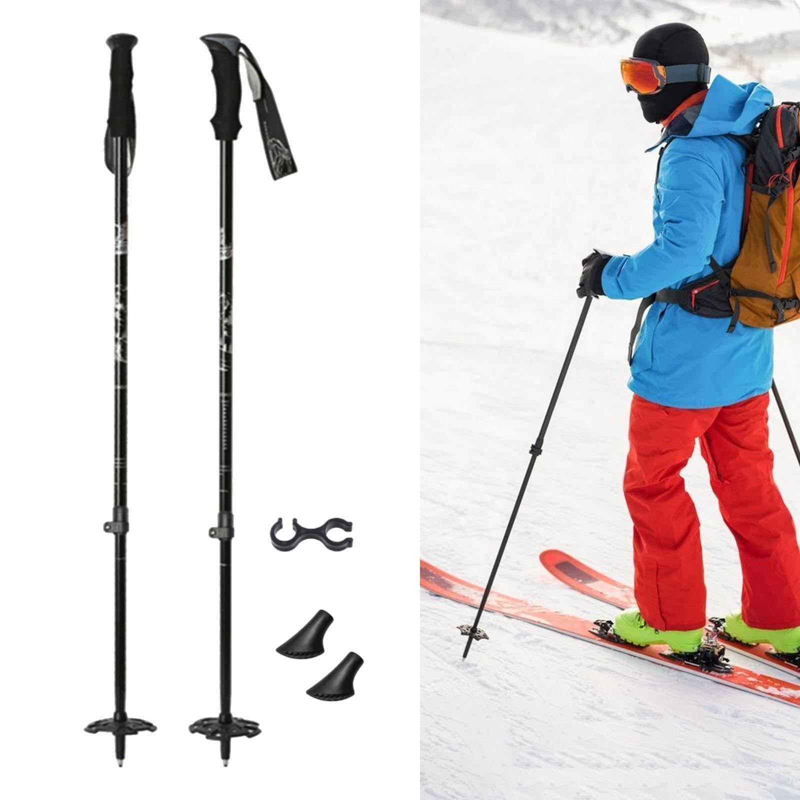 Bâtons de Ski à Embouts Réglables pour Le Ski, Les Sports d'hiver et Le Snowboard