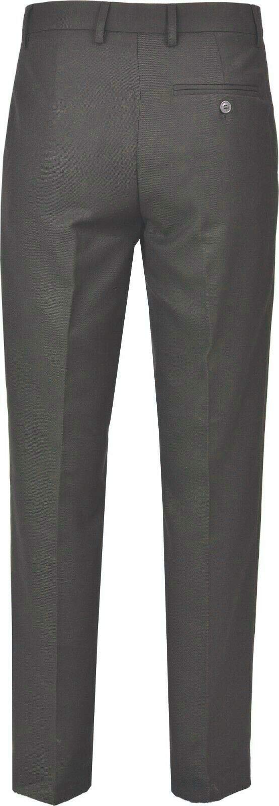 Pantalones de escuela de teflón delgados para niños con ajuste de cintura frontal plano y uniforme formal