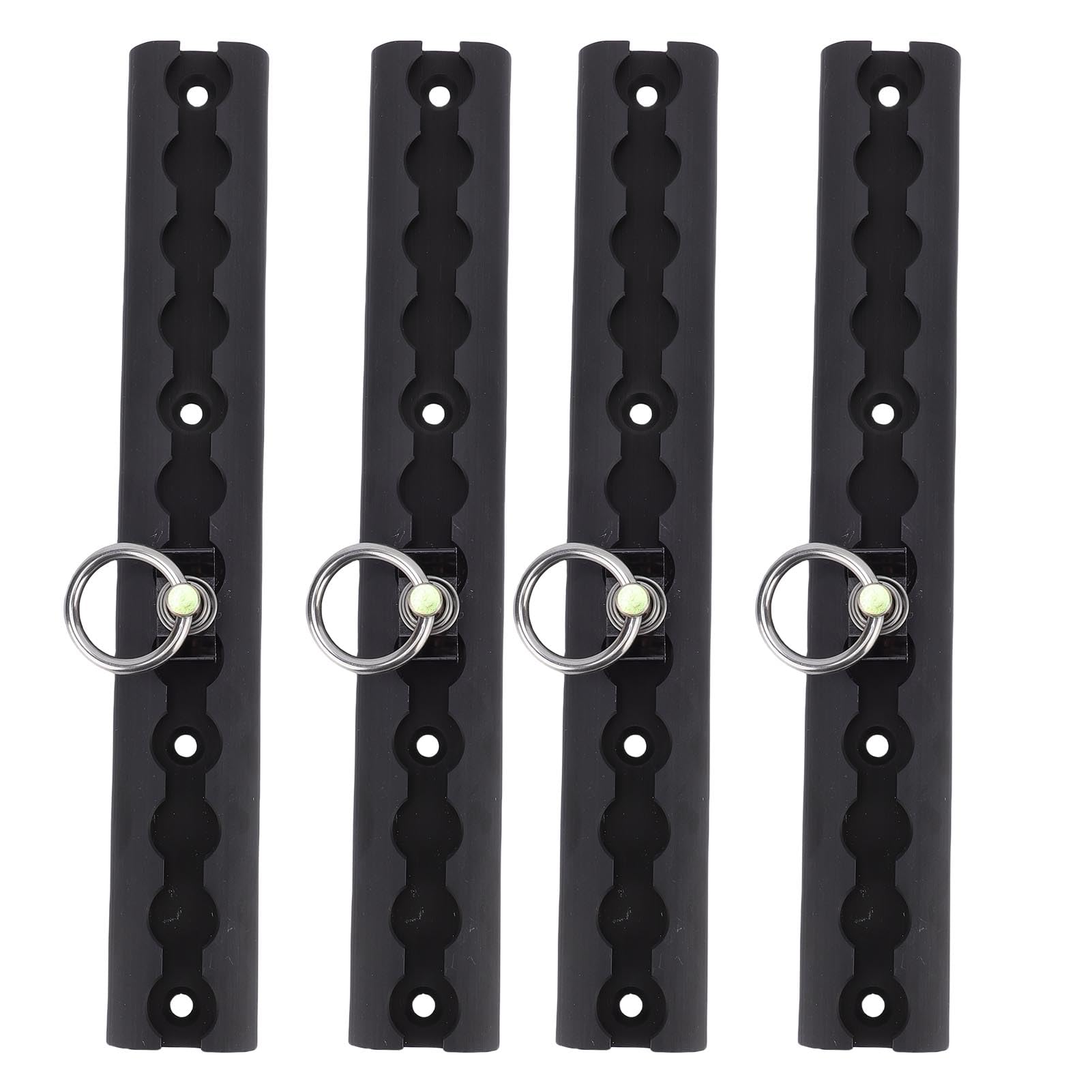 Generic L-Schienen-Zurrsystem, 304 Mm Aluminium-L-Schiene mit 8 O-Ring-Anschlüssen, für Motorräder, Geländefahrzeuge, Dirtbikes, Pickup-Trucks und Geschlossene Anhänger (Black)