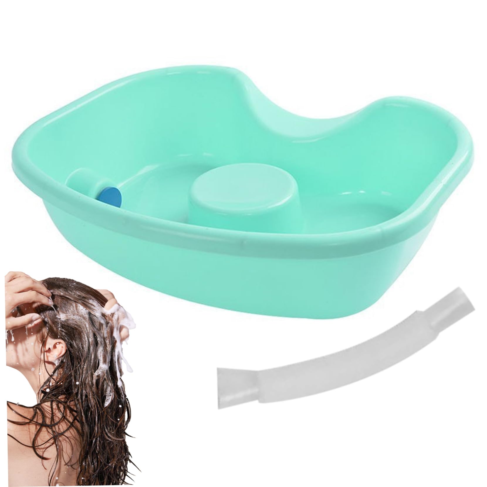 Haarwaschbecken für bettlägerig 18.1 x 13, 6 x 4, 7 Zoll tragbares Shampoo -Becken mit einrückbares Abflussrohrkunststoff -Kunststoff -Haarton -Haarwaschstation für ältere Behinderungen