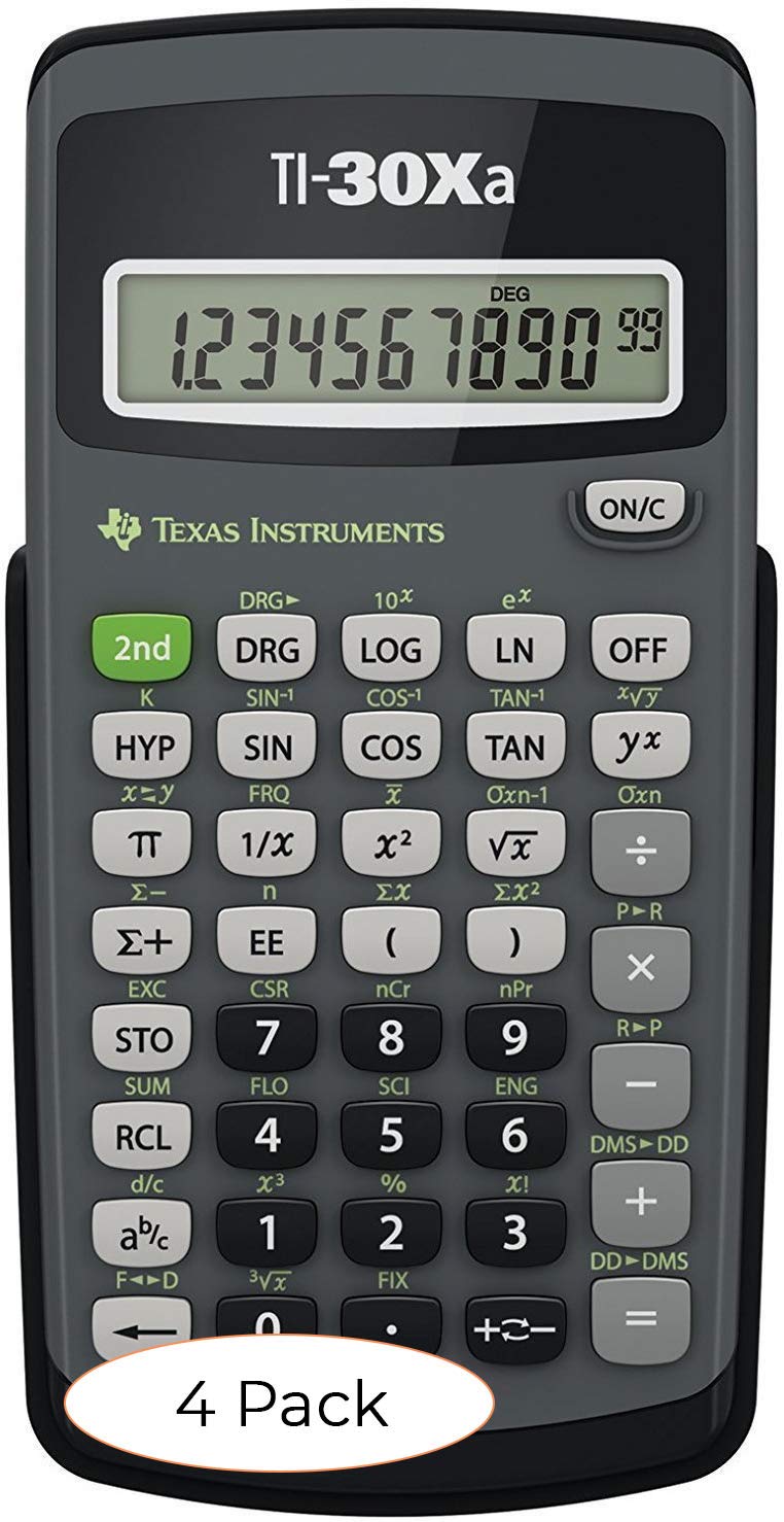 TI-30Xa Scientific Calculator, 10-Digit LCD, Sold as 2 Each (Pack 4)