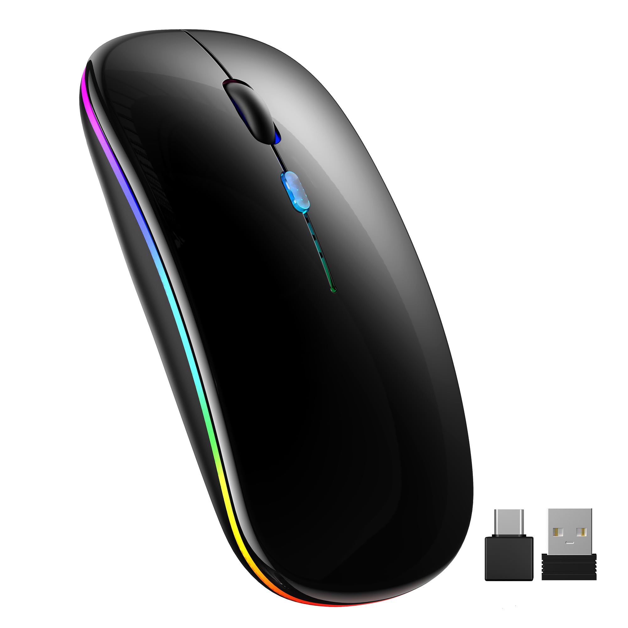 TECKNET Kabellose Dual-Mode-Maus Kabellose Bluetooth Maus (Bluetooth 5.1 + 2,4 GHz USB)