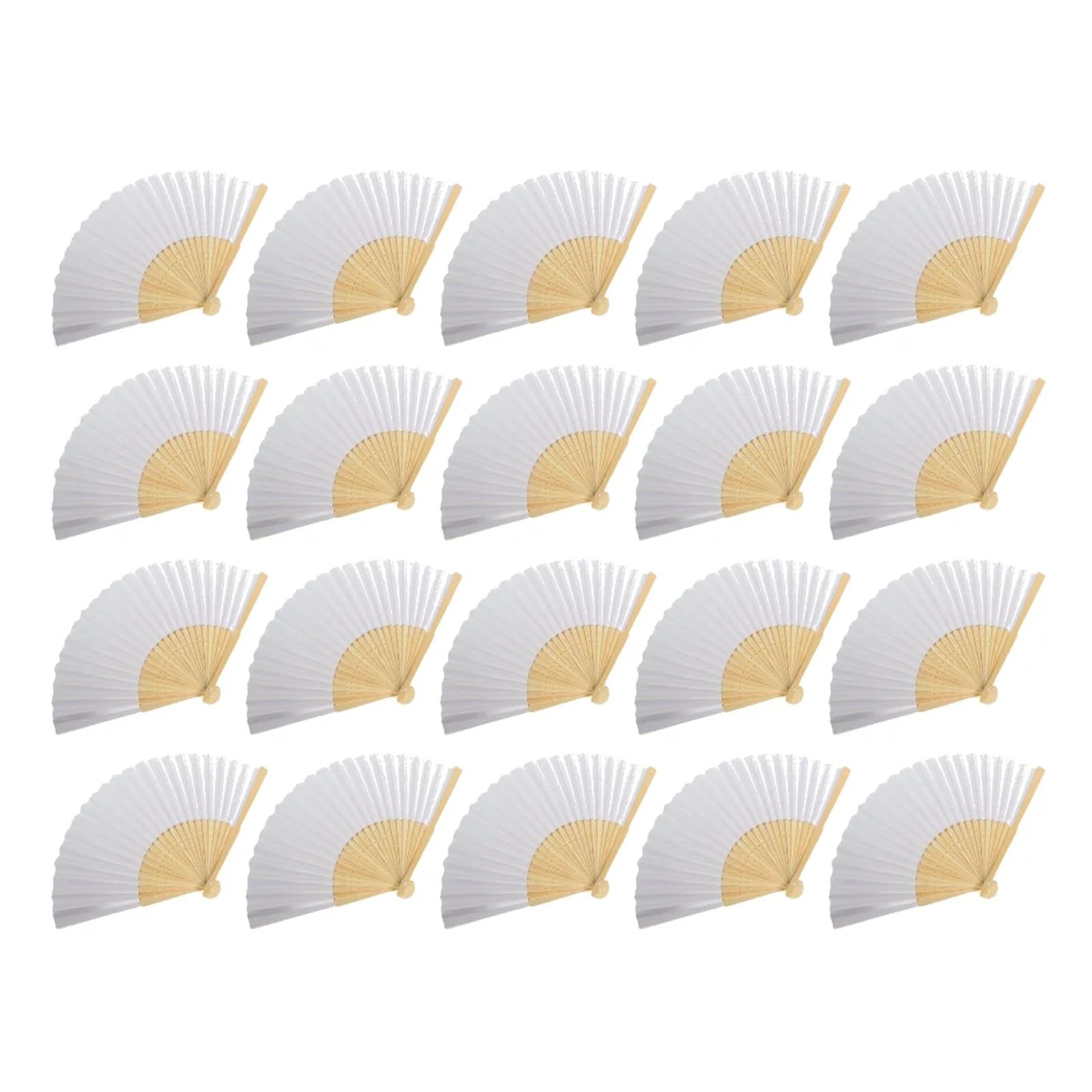 Papierfächer Blanko-weißer DIY-Faltfächer, Handübungs-Fächer, faltbarer Papierfächer, tragbar, handbemalt, personalisiert for Tanz-Cosplay-Requisiten | 20pcs