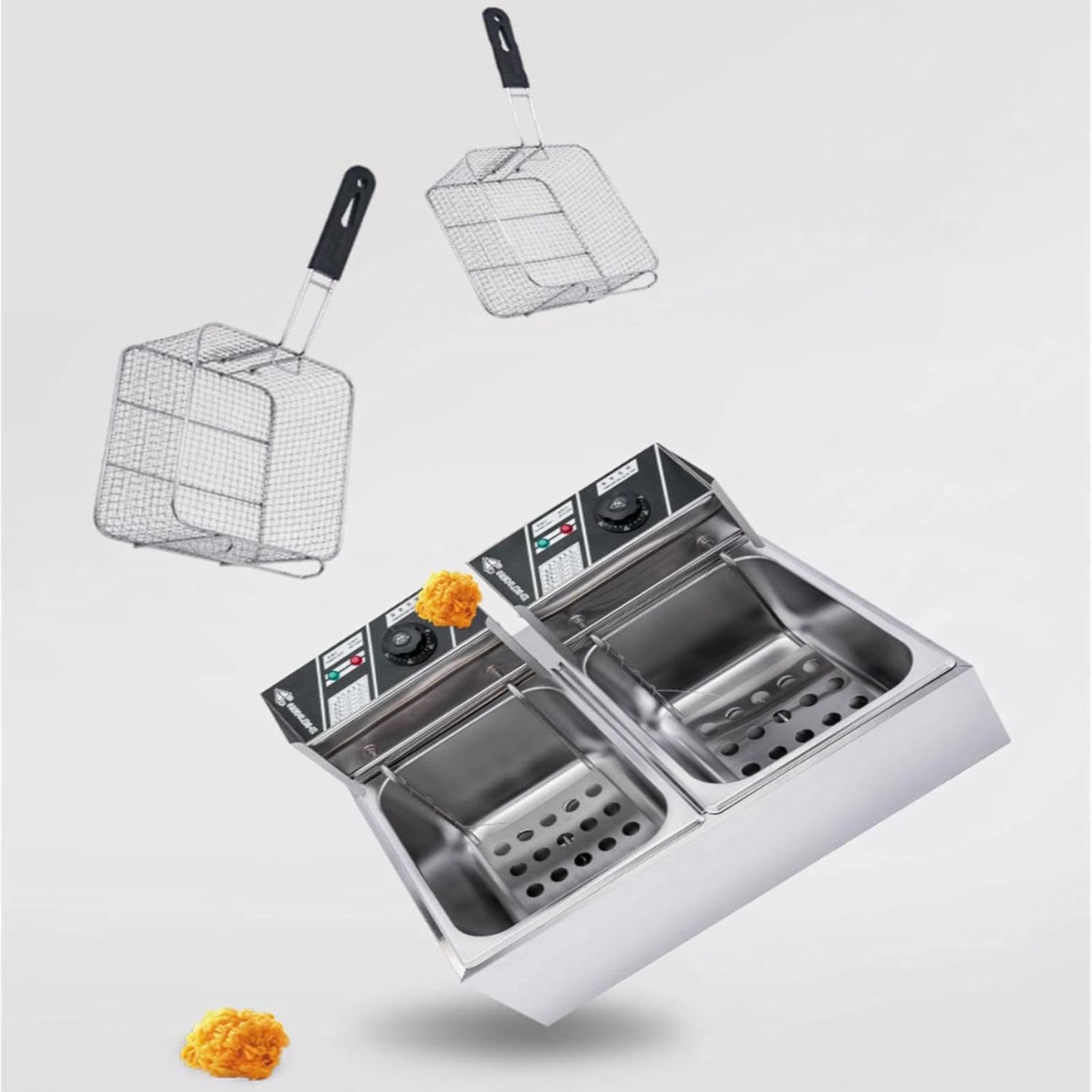 Double réservoir commercial 20L pour réussir toutes vos fritures croustillantes en cuisine