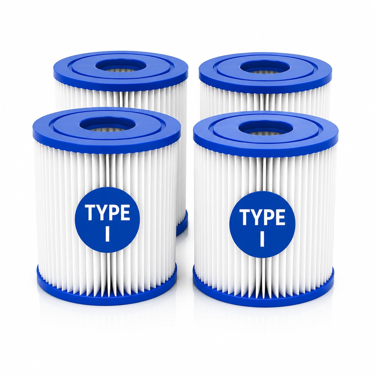 Filtr basenowy kompatybilny z Bestway filtr typu I 58093, filtr spa 8 cm x 3,2,5 cm pompa basenowa Flowclear 58381 58511e 300/330 Gal/H (220-240 V), 4-pak