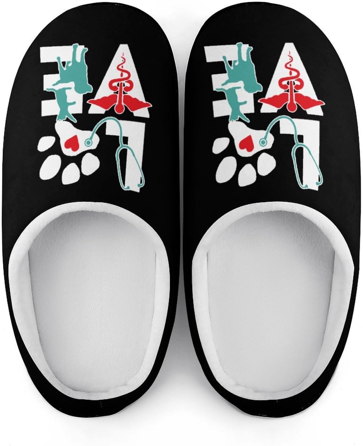 Veterinarian Love Cat And Dog Veterinary Women's House Slippers Memory Foam Warm Shoes Spa Rubber Sole Indoor Outdoor