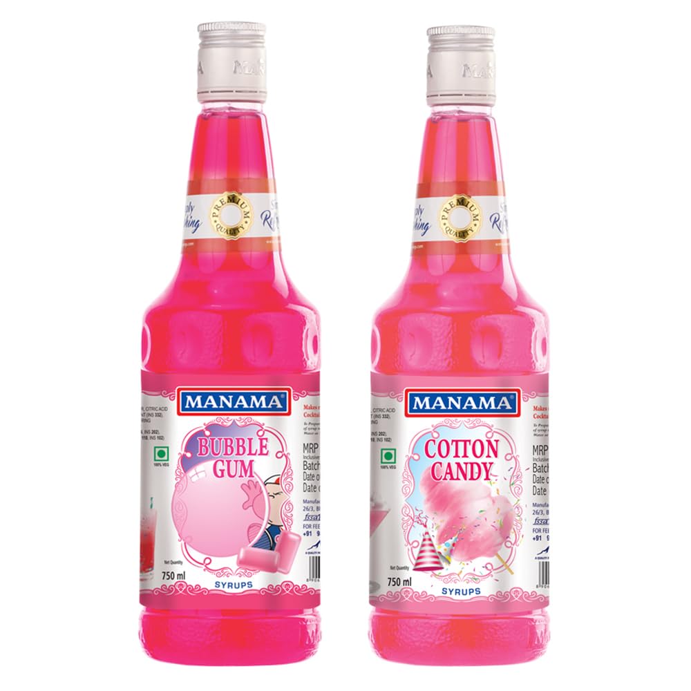 See full amazon price history chart for Manama Cotton Candy Syrup and Bubble Gum Syrup, 750ML Each, Mixer for Mocktails, Cocktails, Drinks, Juices, Beverages, Pack of 2 Manama Cotton Candy Syrup and Bubble Gum Syrup, 750ML Each, Mixer for Mocktails, Cocktails, Drinks, Juices, Beverages, Pack of 2 (B0CQVSBC69) Amazon Price History, Amazon Price Tracker