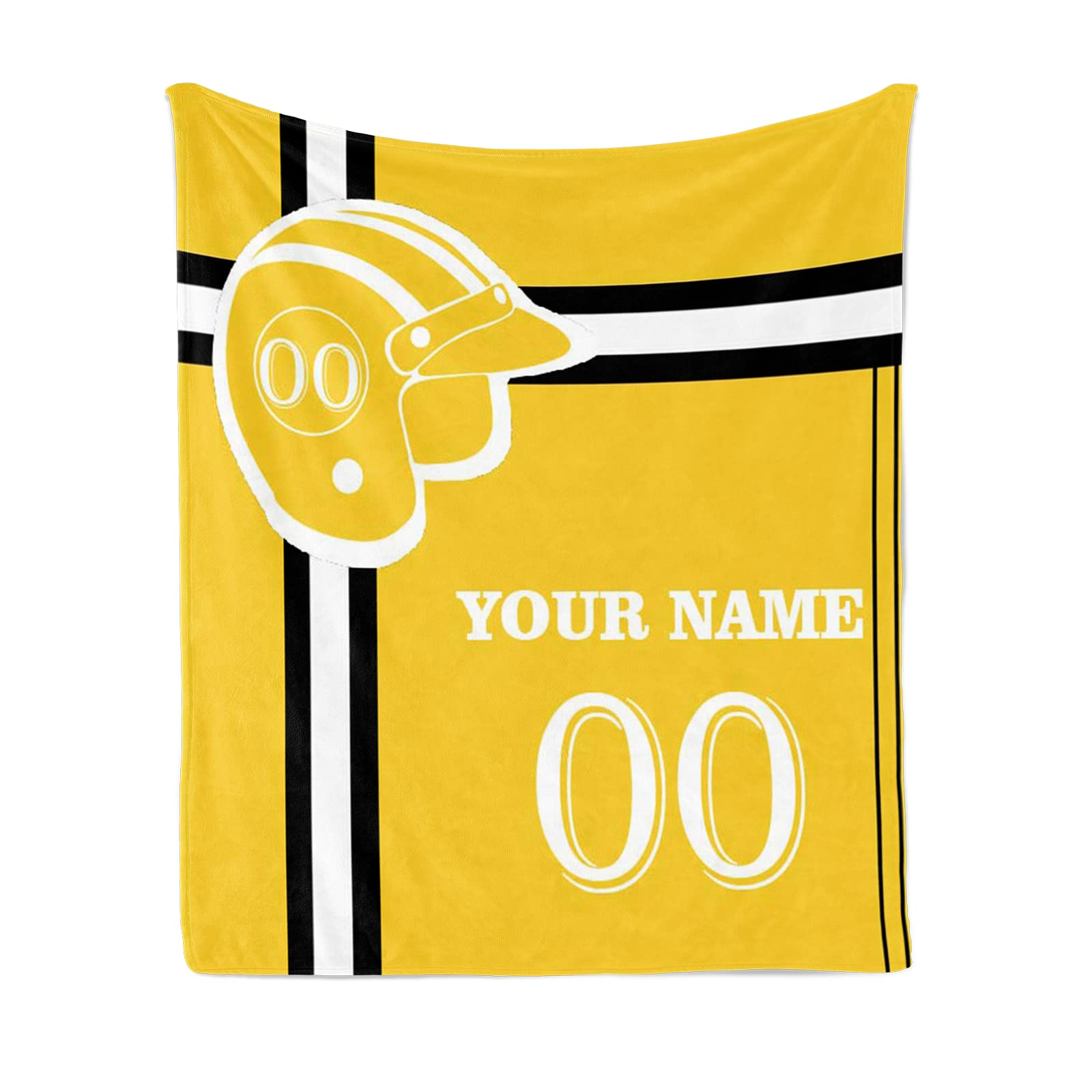 Manta personalizada con nombre de número: mantas de béisbol personalizadas de franela deportiva para amigos de la familia, año nuevo, para sofá, dormitorio
