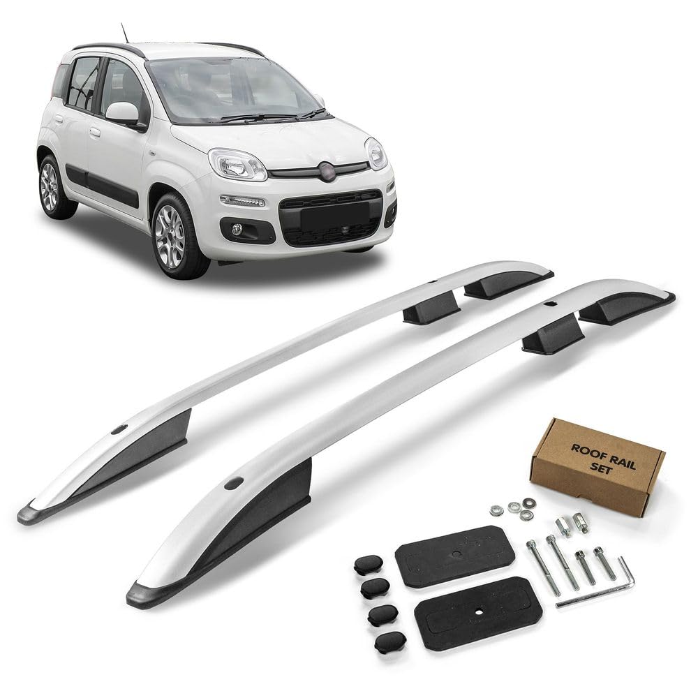 CHROMEMASTER | Barre da Tetto, Rail Tetto Compatibile con Fiat Panda Hatchback 2012+; Sono Utilizzate per il Montaggio di Portapacchi, Box da Tetto o Portabiciclette | Costruzione in Alluminio