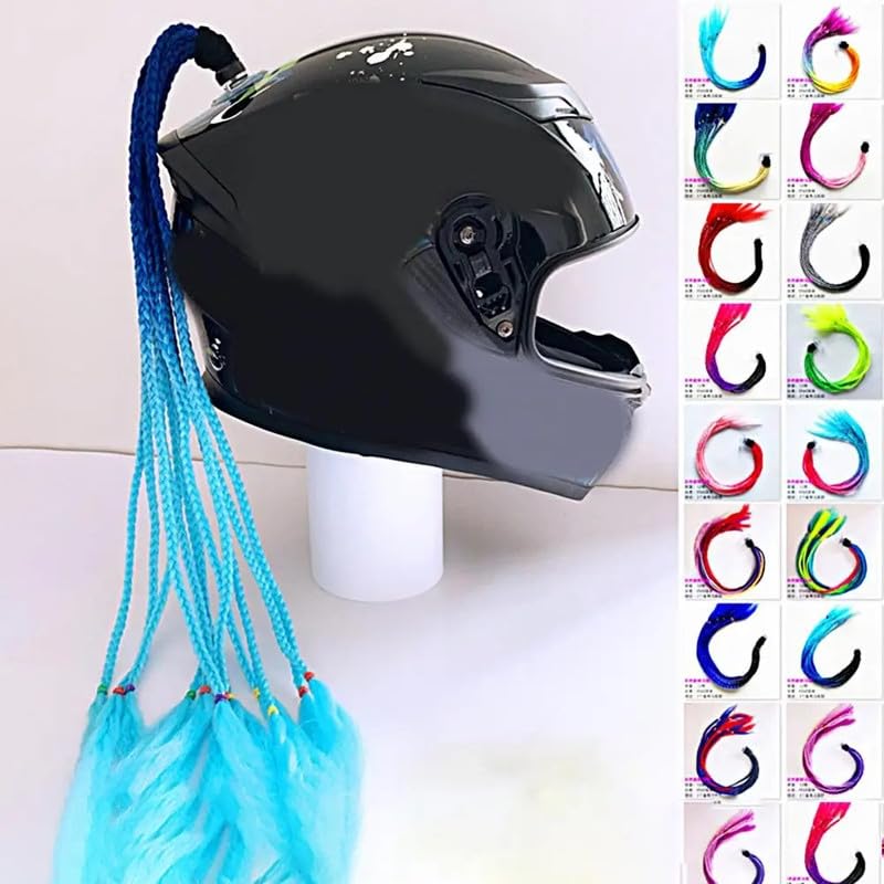 Image of Motorcycle Helmet Hair Braid Ponytail Tails For any Helmets, Light Purple