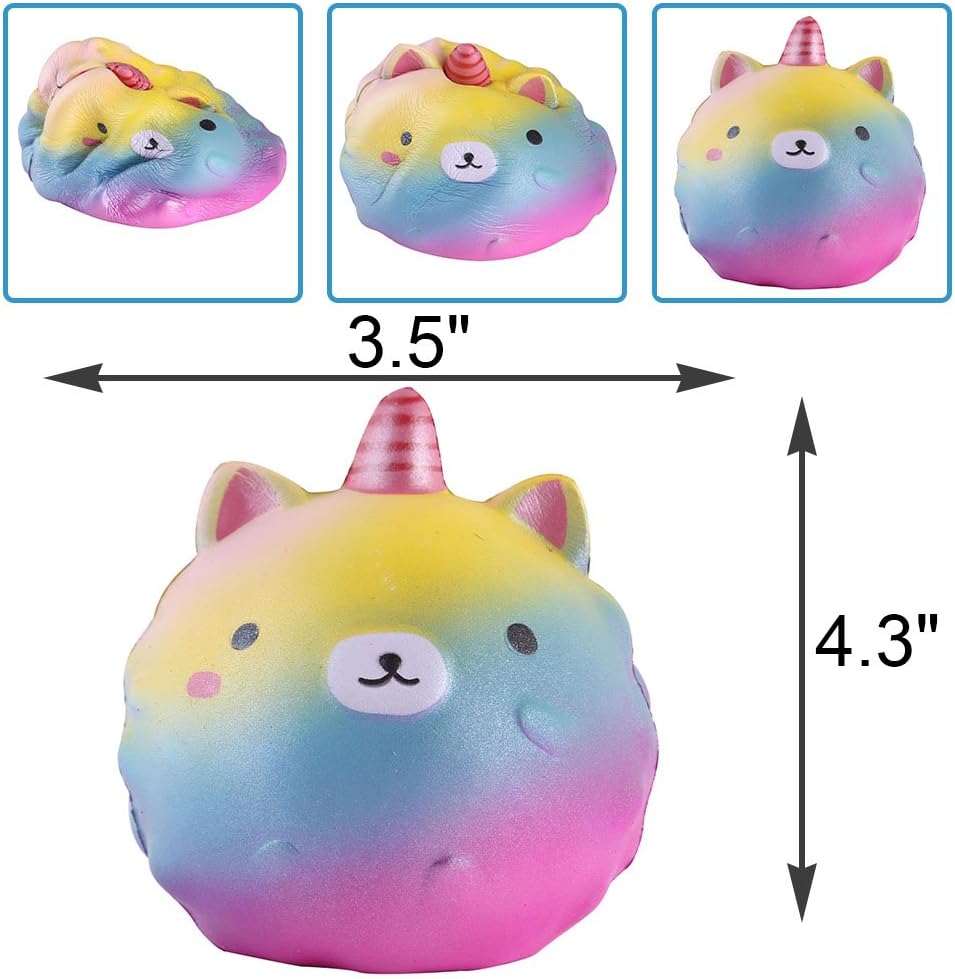Anboor 4.3 Inches Squishies Unicorn Panda Jumbo Slow Rising Kawaii Scented Soft Colorful Animal Squishies Toys Color Random,1 Pcs
