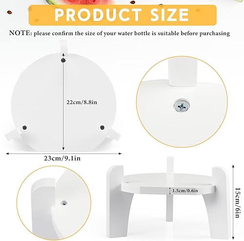 Miniatura 2 de Roshtia Soporte dispensador de bebidas de madera de bambú para contenedores de agua de 6 a 8 pulgadas de diámetro, base de soporte para tarros de