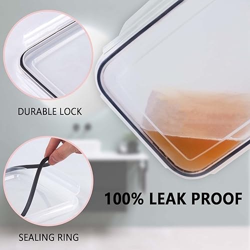 Miniatura 2 de Paquete de 4 recipientes de almacenamiento de alimentos frescos, caja ahorradora de productos de gran capacidad con cestas de drenaje y tapa,
