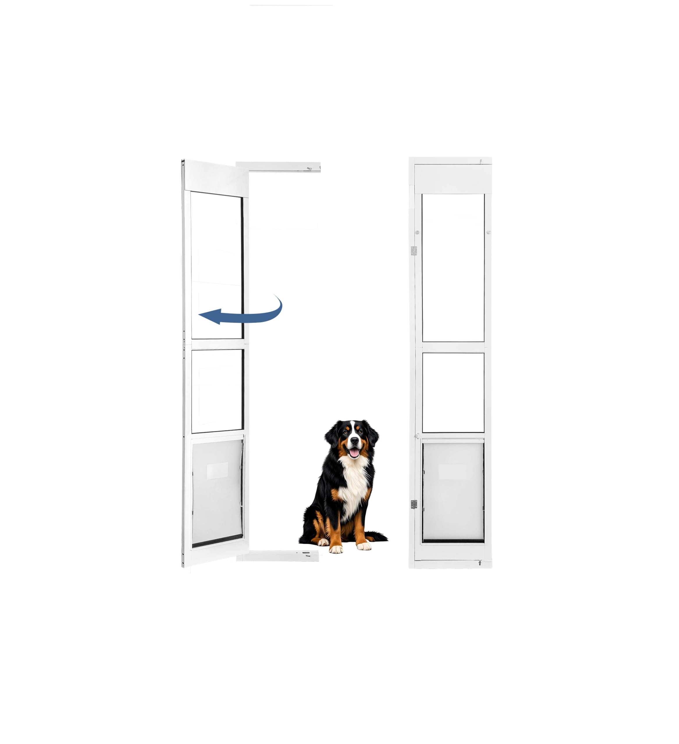 Photo 1 of 96 inch XL Dog Door for Sliding Glass Door - Left Amout from Inside, Adjustable Height: 96.38-96 in, Extra Large Flap: 14.75”(W) x 24”(H)