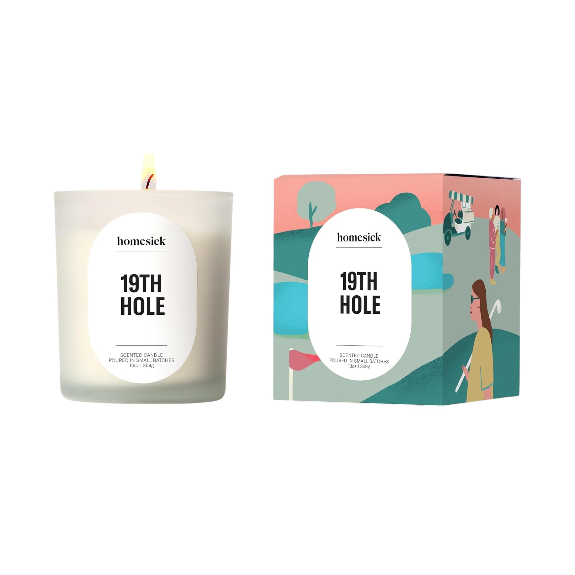 Homesick Scented Candle for Home (19th Hole) - 13 oz Natural Soy Candle in Citrus Sweet T…