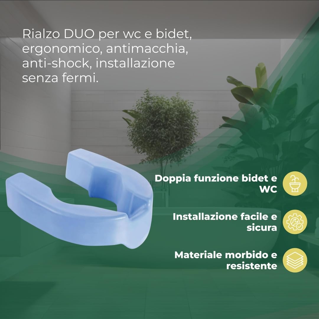 REMEDIA ONE - Rialzo Duo per Water e Bidet Ovali in E.V.A. - Rialzo Wc e Bidet per Anziani e Disabili, Alzawater per Protesi Anca, Alzata per Wc, Morbido, Antimacchia, Anticorrosione, Comodo Ausilio