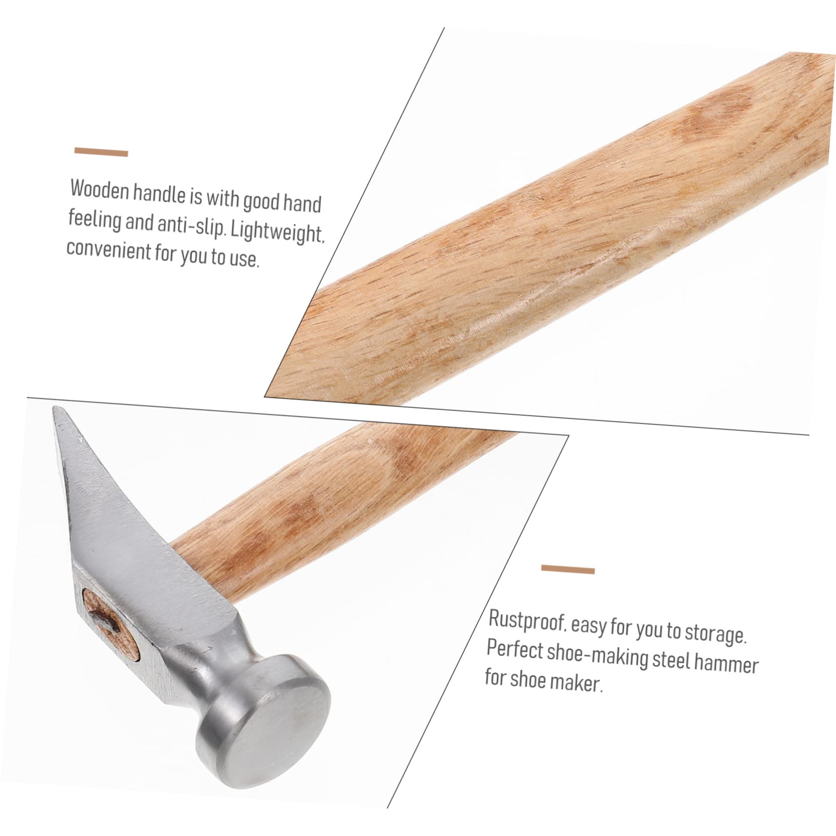 Leather Shoe Repair Hammer Steel Hammer Wooden Handle Hammer Leather Work Shoe-making Hammer Mini Hammer Shoes Making Hammer Household Hammers Hammer for Shoe Making Small Hammer