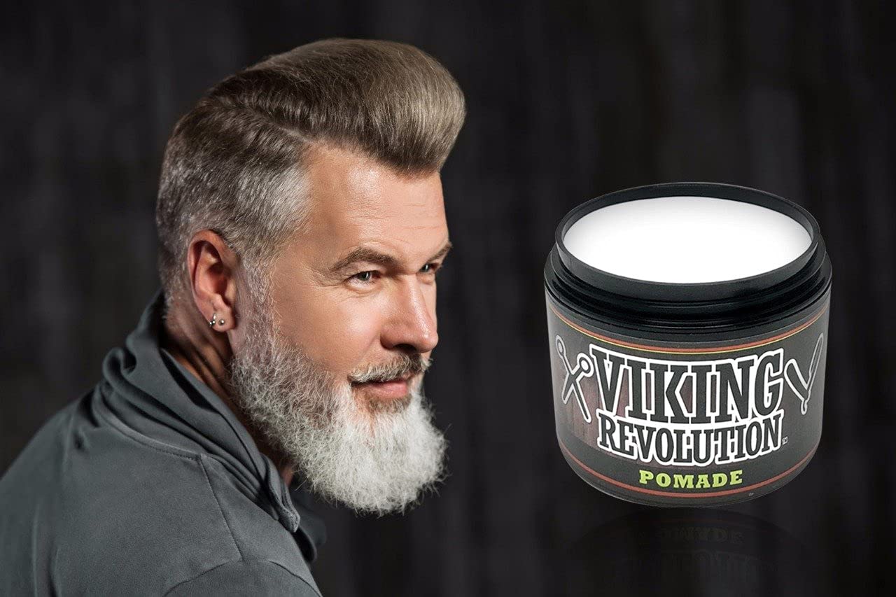 Viking Revolution Pomada para el Cabello de Hombre (Nueva Fórmula) – Fijación Media y Acabado Mate para un Look Clásico, 113 g – A Base de Agua y Fácil de Lavar