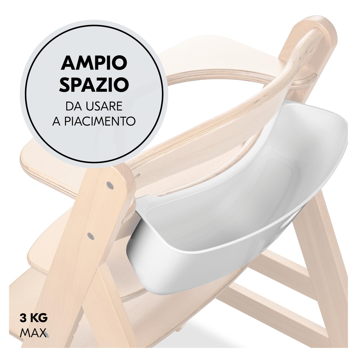 hauck Organizer per Seggiolone Pappa Alpha+, Beta+, Arketa - Contenitore con Coperchio da Appendere, Facile da Fissare allo Schienale - Carico Fino a 3 kg - Semplice da Pulire - Bianco, Disney Pooh
