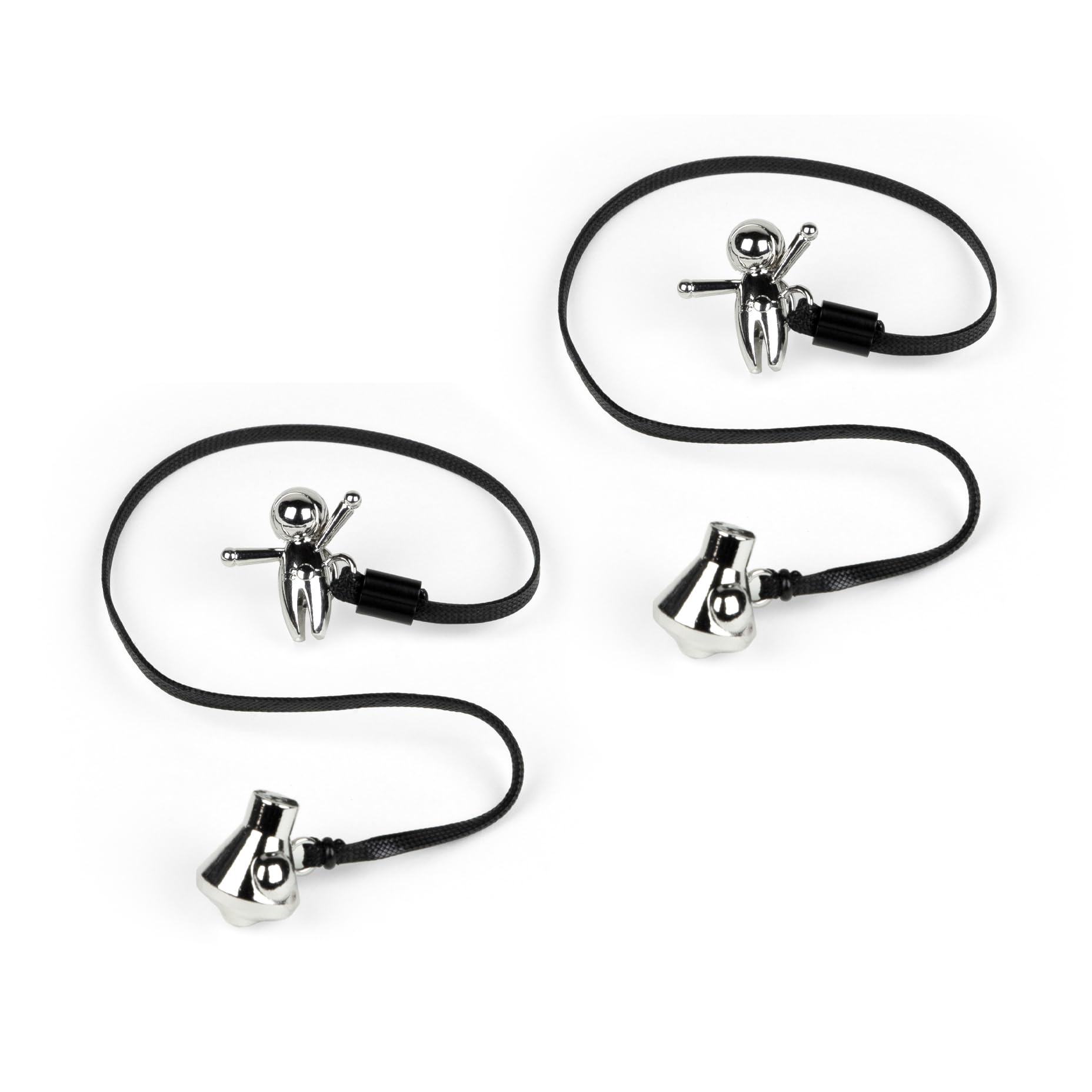 Three by Three Strings Attached! Astronaut + Capsule Adjustable Bookmark – Solid Metal Charms with Adjustable Flat Cord, Fits Books of All Sizes, 2