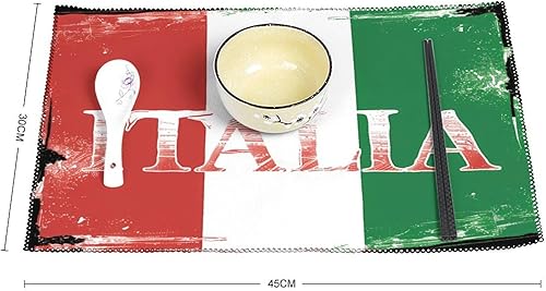 Miniatura 2 de Italia National Pridees Placemats Set of 6 Resistant Table Mats Washable Place Mats for Dinner Party Table Decoration