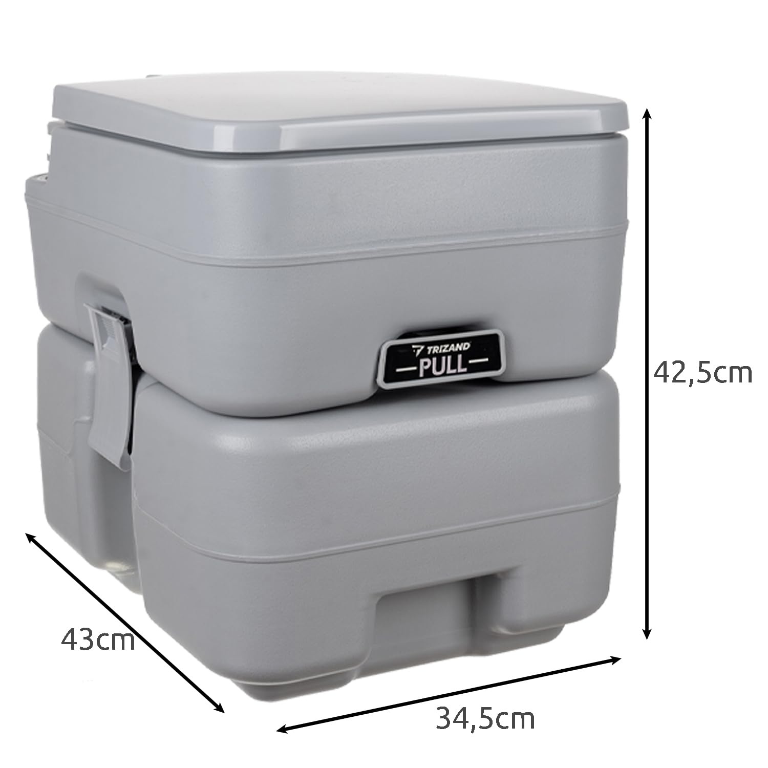TRIZAND Mobile Camping Toilette mit Deckel Campingtoilette mit Deckel Spültank 12 L Abwassertank 20 L Angenehme Sitzhöhe 120 Kg Tragkraft für Wohnmobile Boots Garten Hygienisch, Geruchsdicht