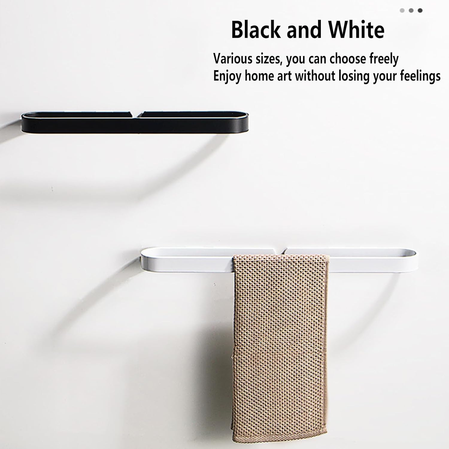 Stylish Bathroom Towel Rail,Towel Rail Wall Mounted 1-Tier Bath Towel Rack, 2 Installation Methods,Aluminum Hand Towel Hanger Towel Ring/Rack for Bathroom Kitchen(Size:30cm,Color:White)
