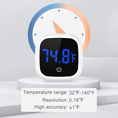 Miniatura 2 de Termómetro de acuario de nueva versión, paquete de 2 termómetros digitales inalámbricos para peces, pantalla LED HD grande, alta precisión de 0.18F,