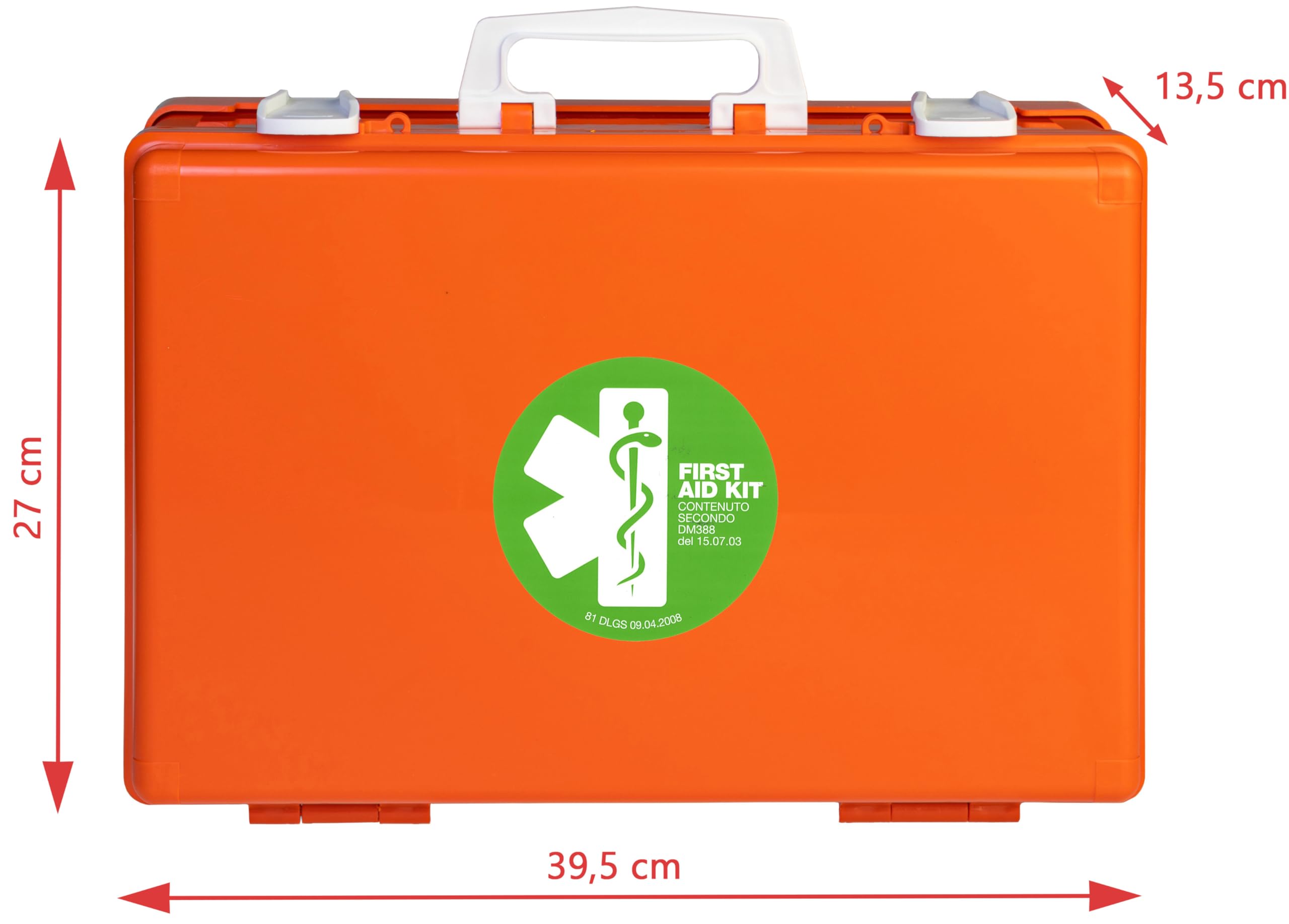 Valigetta Pronto Soccorso Vuota MEDIC 2 Arancio, Supporto a Muro, 395x135x270mm