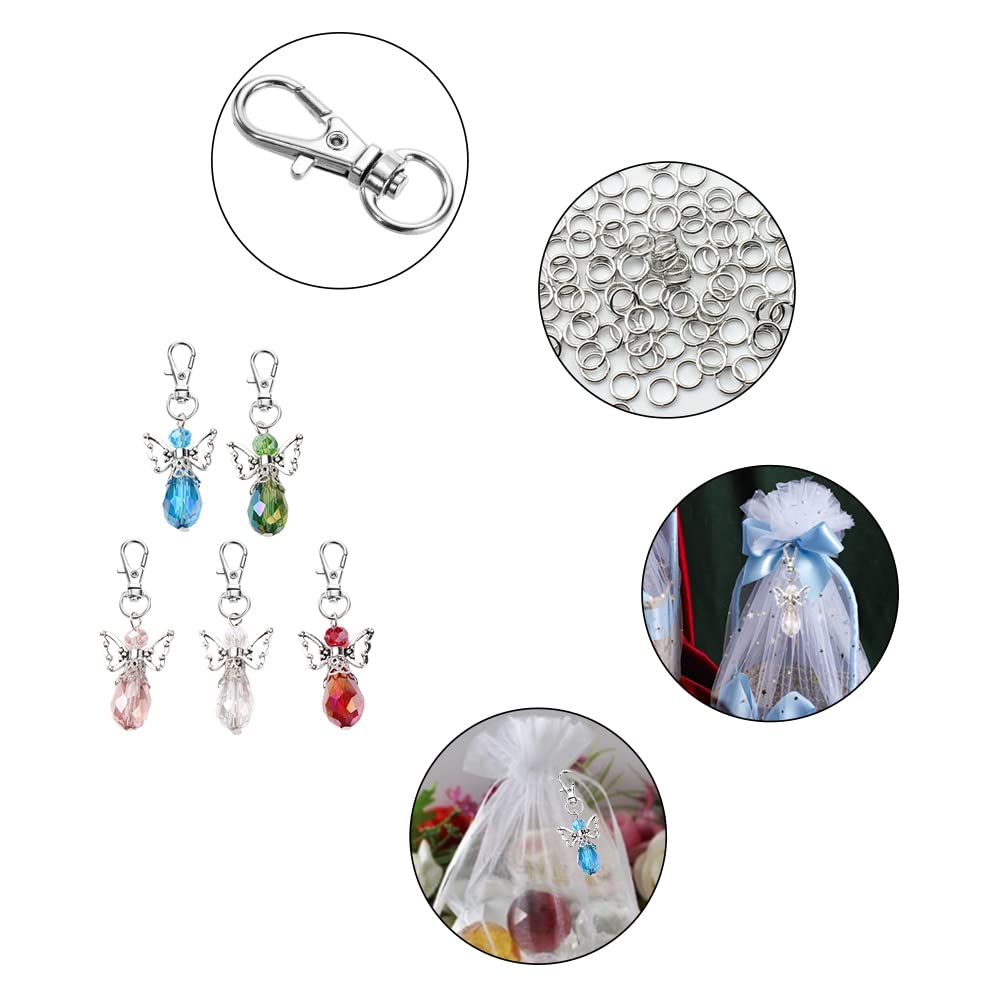 10 Stück Perlen-Engel Schlüsselanhänger – Schutzengel-Flügel Aus Metall – Für Geschenke, Taufe, Hochzeit & Party