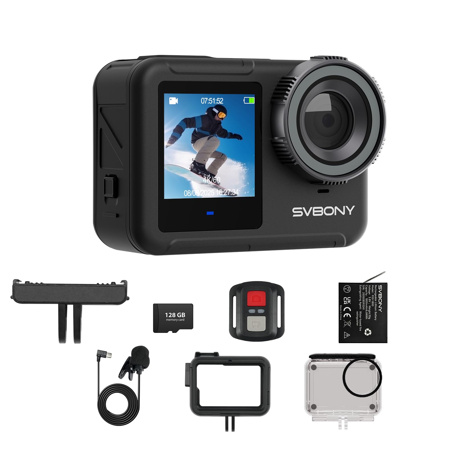 action camera svbony 4k 60fps 128 gb memory card