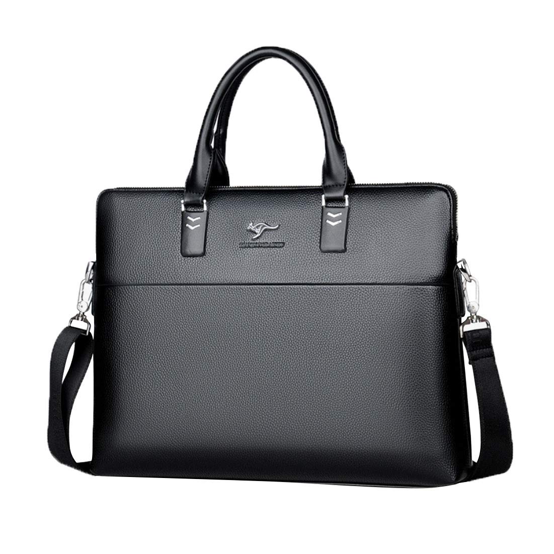 OCCIENTEC Vintage Leather Briefcase 13" 13.3" 14'' Laptop Messenger Bag Shoulder Bag Satchel Handbag for Men Women Travel Work School College Business (Black-15.6inch)