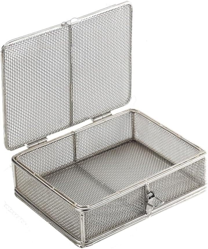 taca do sterylizacji instrumentów Tace na instrumenty, perforowane kosze siatkowe, materiały laboratoryjne z pokrywkami(8 * 8 * 5cm)