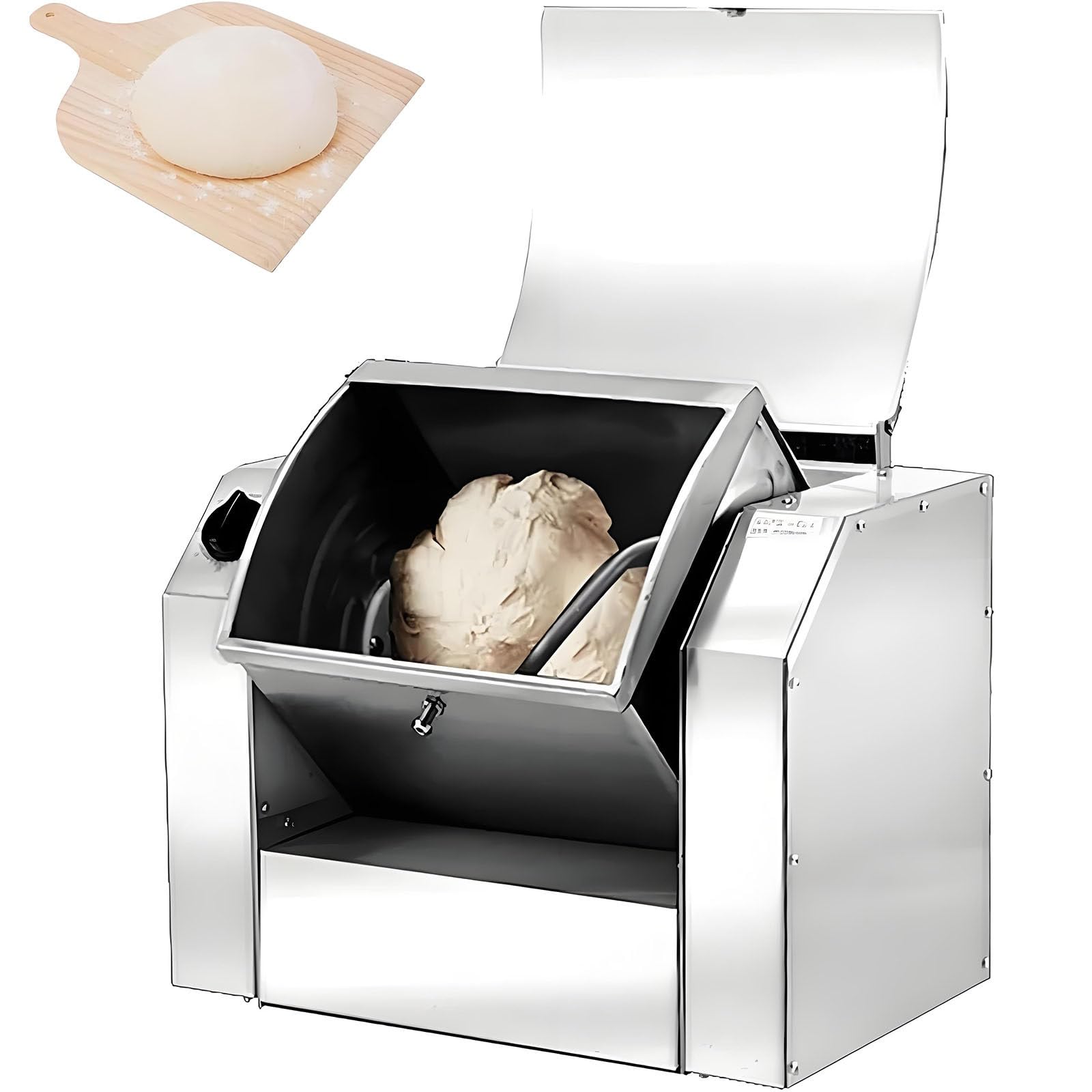 Impastatrice verticale, impastatrice automatica, frullatore elettrico per pizza in acciaio inox da 1100W/1500W, impastatrice professionale, funzione di impostazione del tempo, bassa rumorosi