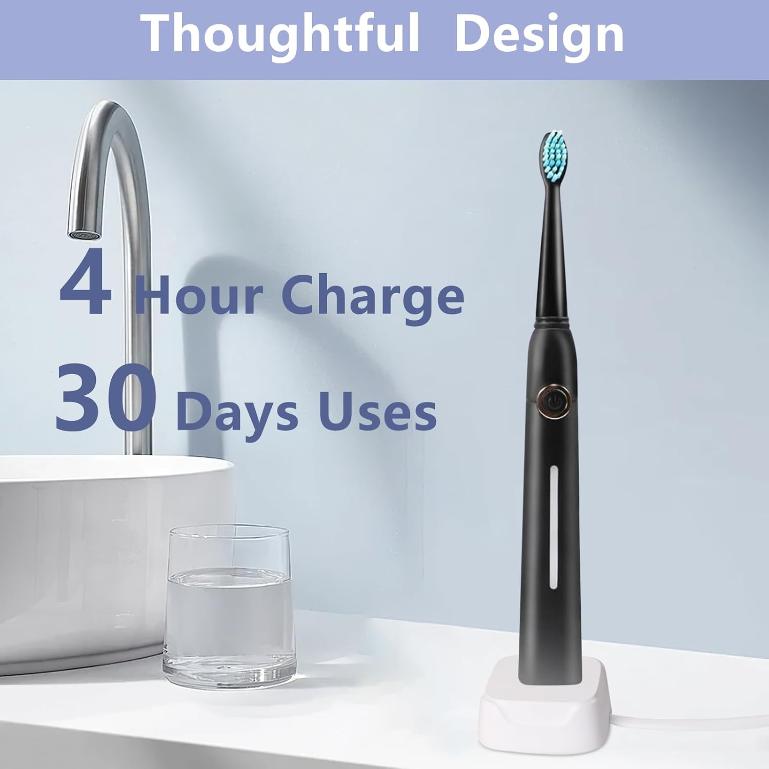 Charger Base for Bitvae/Fairywill / 7AM2M AM105/AM110 Electric Toothbrush (Not for 7AM2M AM100 AM101 AM103), Replacement Charger for Electric Toothbrushes Charged with USB Data Cables(White)