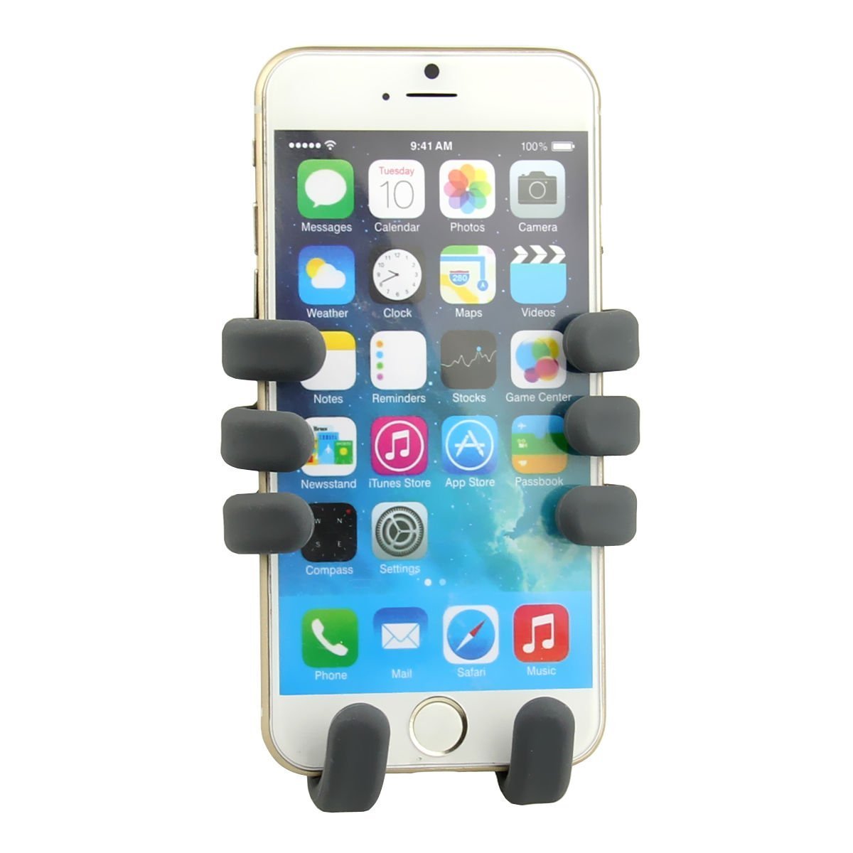 CoolPers Six Armed Monkey Phone Stand and Air Vent Car Mount ? Portable Adjustable Stand and Holder from 3.5? to 5.2? for iPhone 6 and Samsung Galaxy S68211; Black