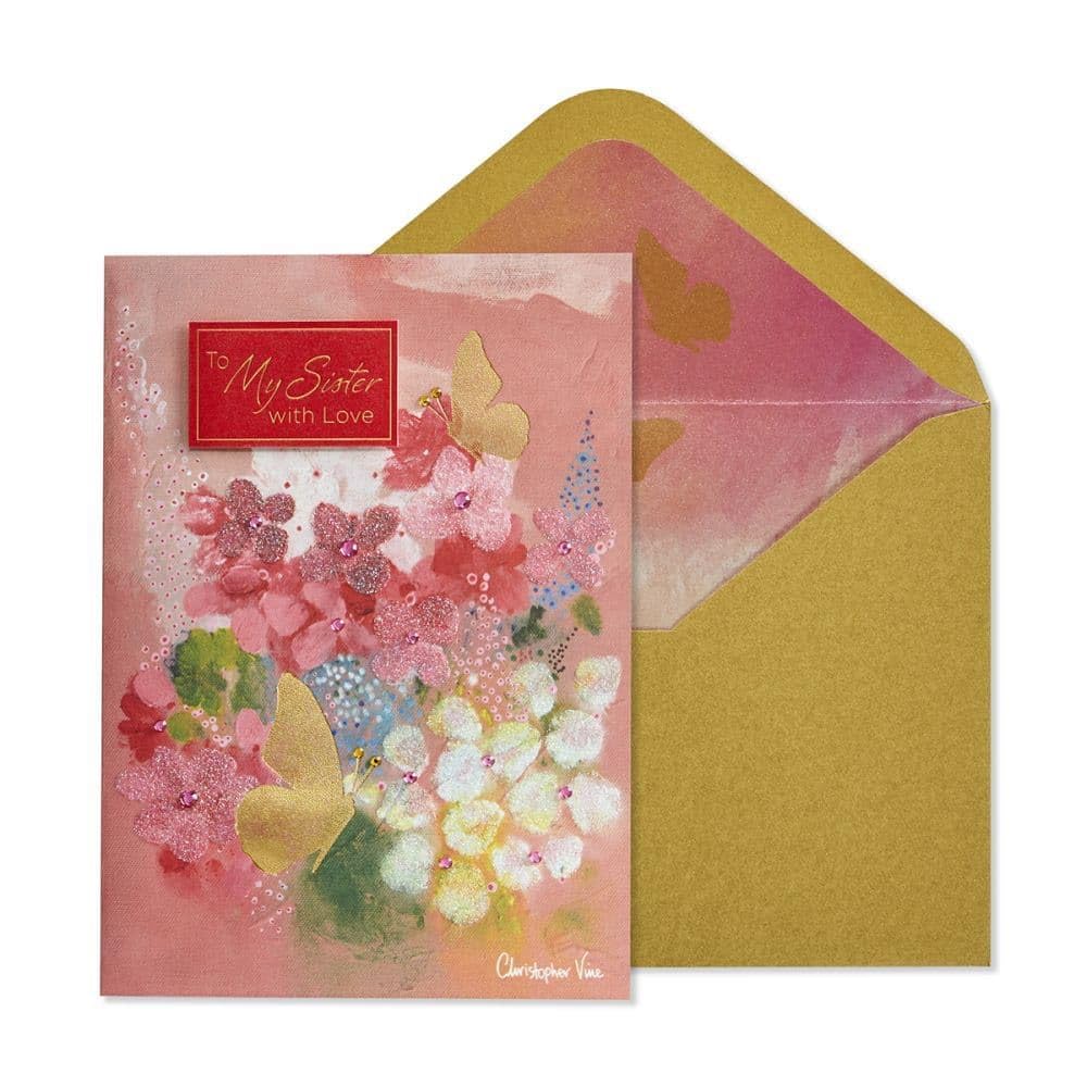 NIQUEA.D, Flowers and Butterflies Sister Birthday Card