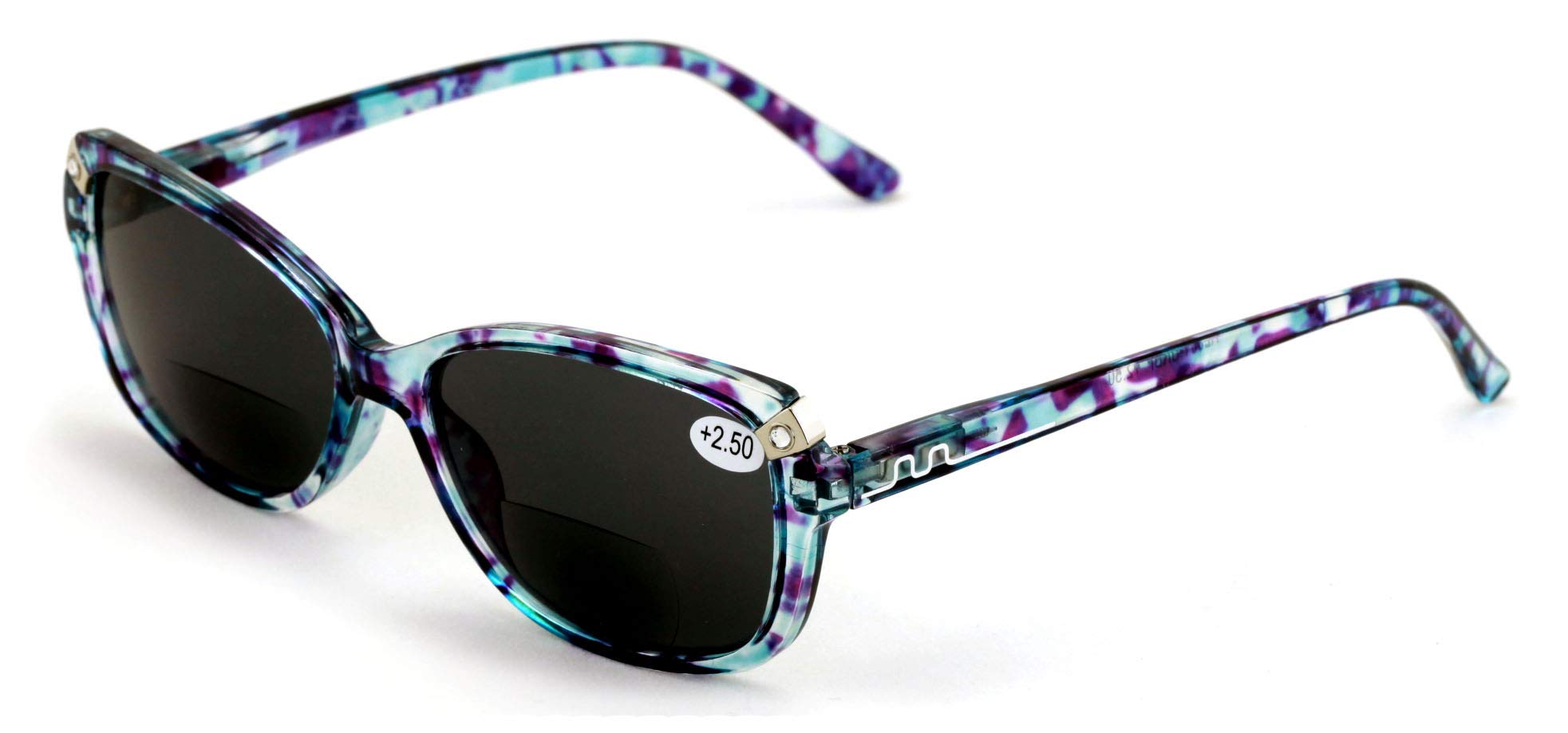 V.W.E. Women's Bifocals Reading Sunglasses Reader Glasses Vintage Outdoor Cateye Mosaic