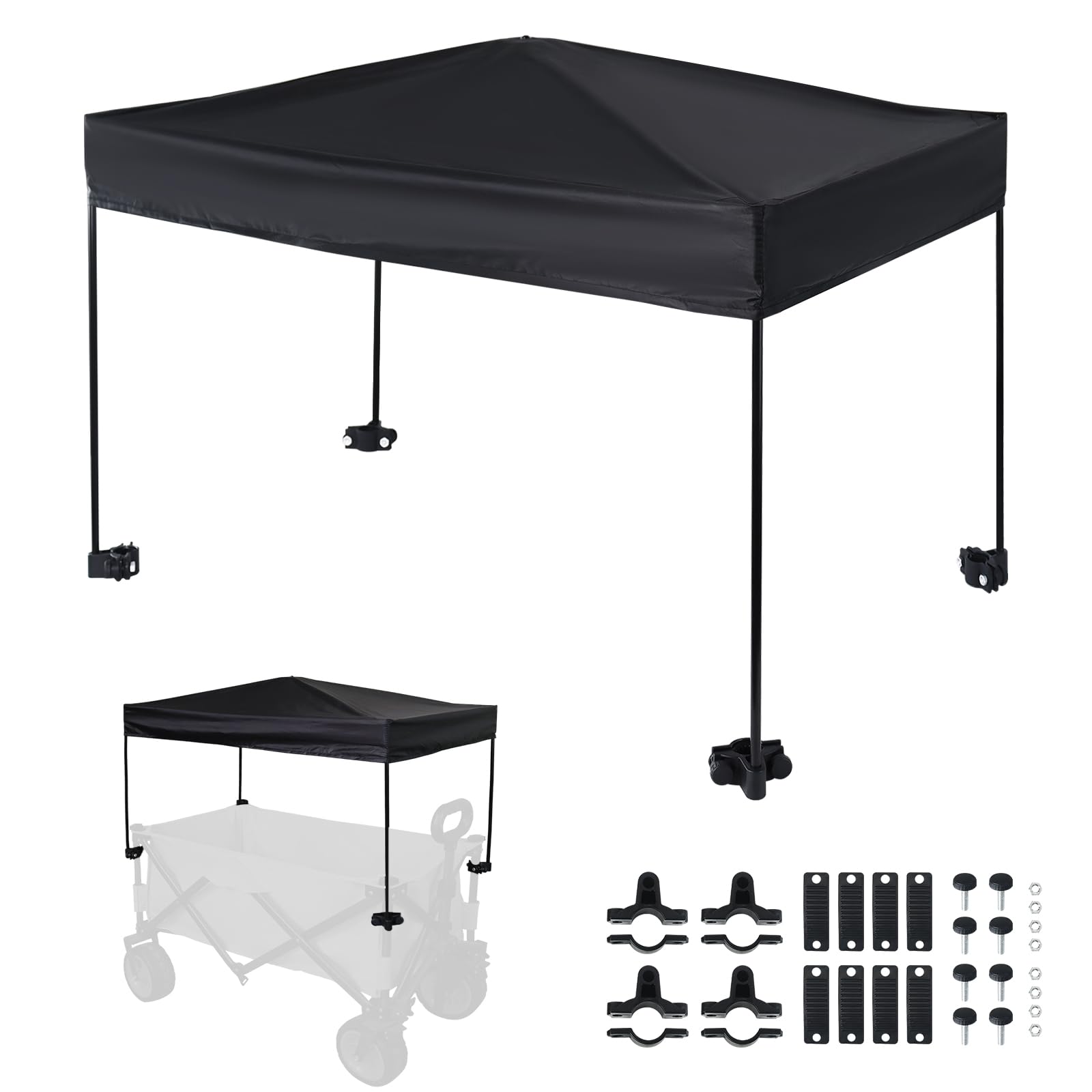 Wagon Canopy,Trolley Roof Cover for Outdoor Camping Trolley Foldable,Waterproof Portable Wagon Canopy Awning for Handcart