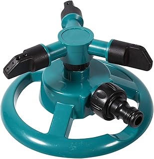 Bamjour Irrigador rotativo de 360°, 3 bocais, irrigador, sistema de irrigação de jardim, 3 bocais, mangueira de tubo de irrigação, irrigação de jardim
