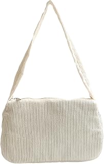 Women's Corduroy Shoulder Bag Casual Tote Handbag Small Purses