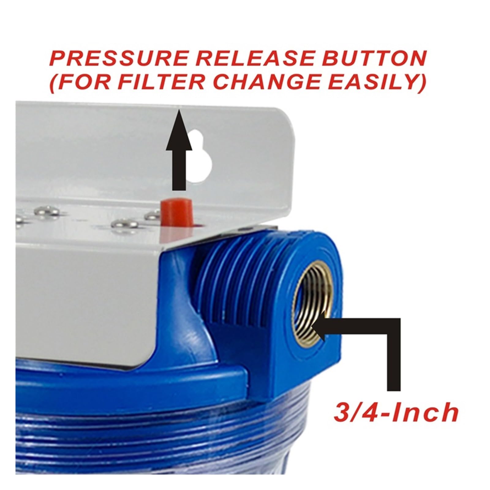 Wasserfiltersystem, 3-stufiges Trinkwasser-Filtrationssystem, 3/4-Zoll-Anschluss mit Sediment, Kohlenstoffblock, Harzfilter macht Wasser von Härte zu weichem