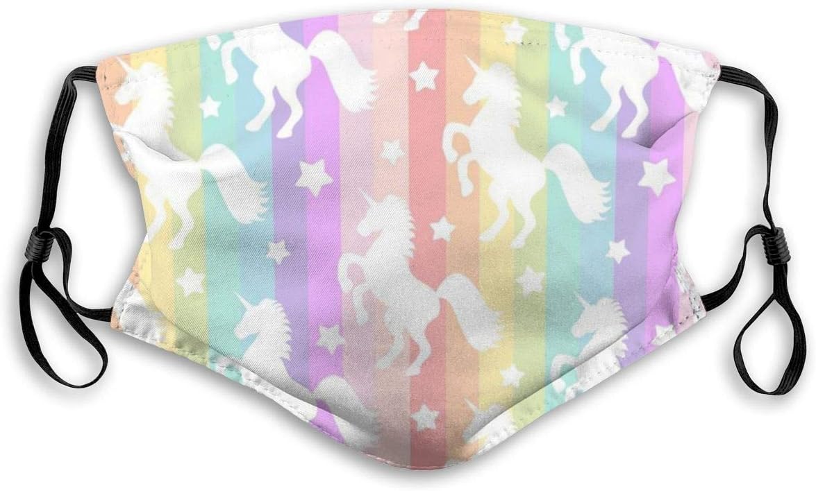 VOSGA Rainbow Face Neck Gaiter Scarf Custom Washable Half Buff Face Mask Funny Cute Balaclava Bandana Cloth