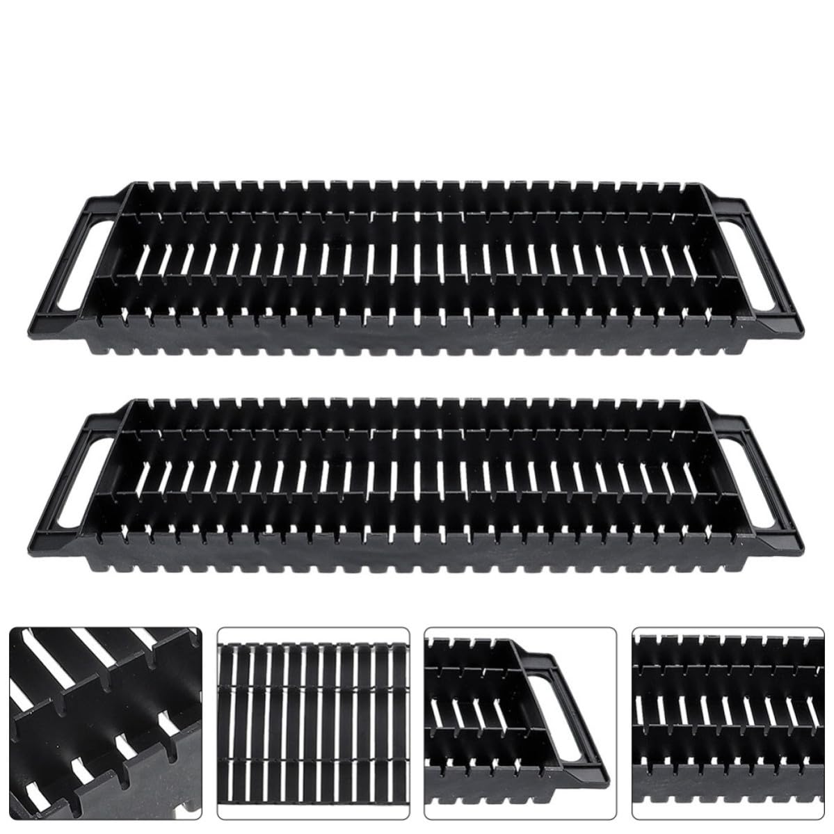 jojofuny Supporto per Circuit Board e PCB 4pz 25 Slot in Plastico Nero Antistatico per Postazioni di Lavoro Elettroniche